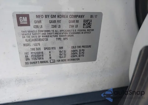 2018 Buick Encore Preferred из США, поврежденный, VIN KL4CJASB2JB542134